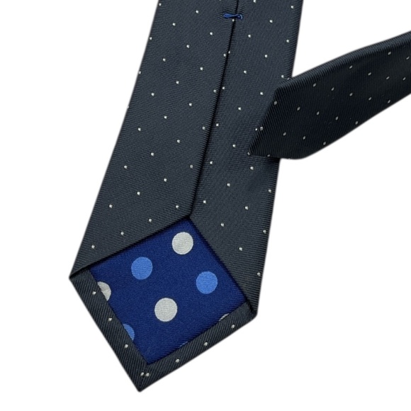 PAUL SMITH Gray Polka Dot Silk LUXURY Slim Tie ITALY - Picture 4 of 4